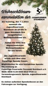 Weihnachtbaumsammelaktion Steinbach 2023